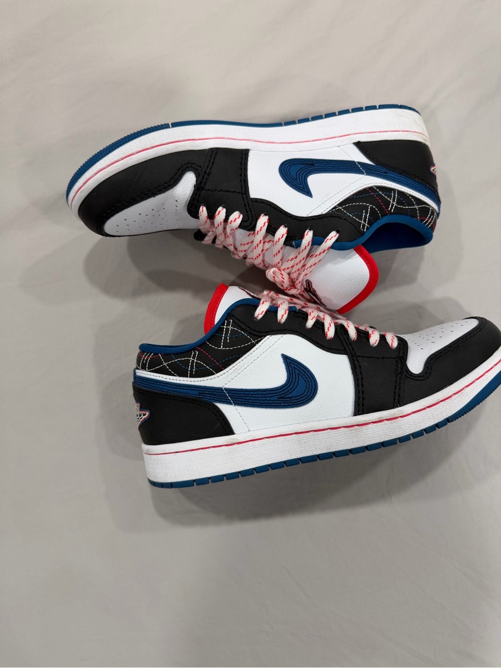 Jordan 1 Low SE. Industrial Blue Sashiko. Men’s Low-Top Sneakers.